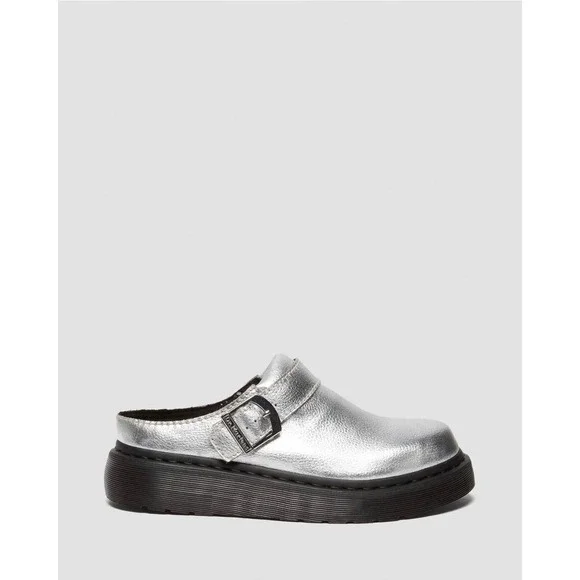 Dr. Martens Silver Laketen Mules Slingback Platform Shoes Men's Size 9 Wmns‎ 10 - Picture 9 of 11